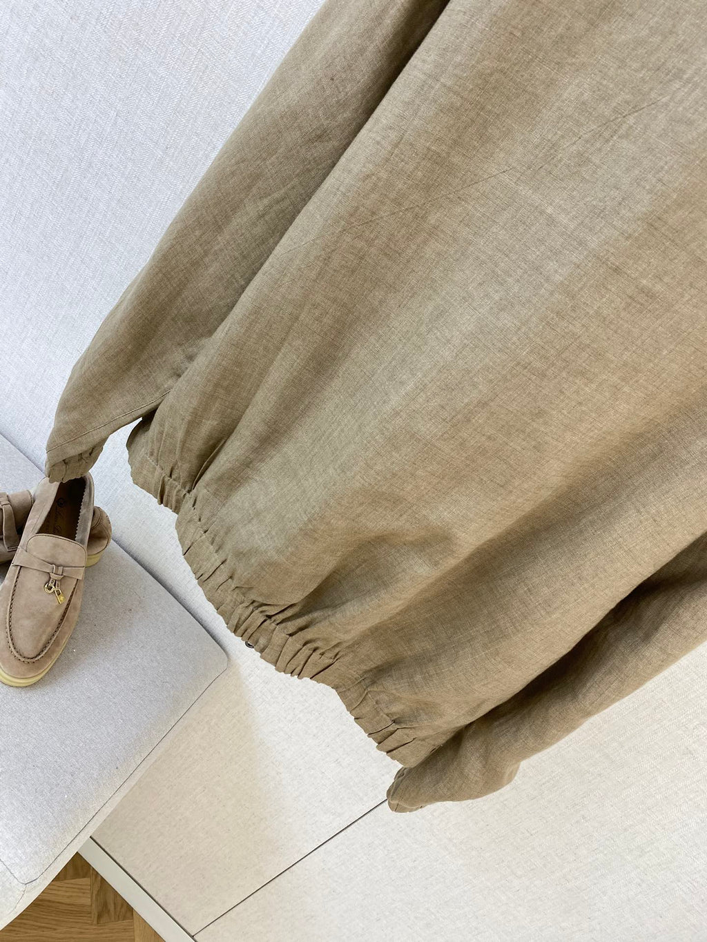 Lora Piana Leinenjacke mit Stehkragen – Leichte Sommerjacke in Beige oder Hellblau