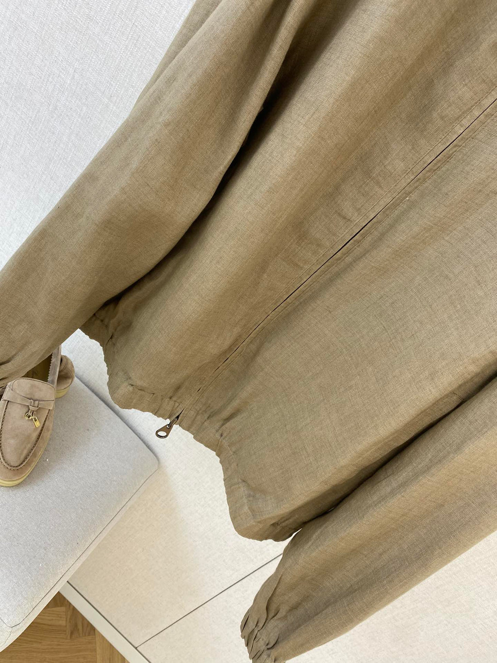 Lora Piana Leinenjacke mit Stehkragen – Leichte Sommerjacke in Beige oder Hellblau