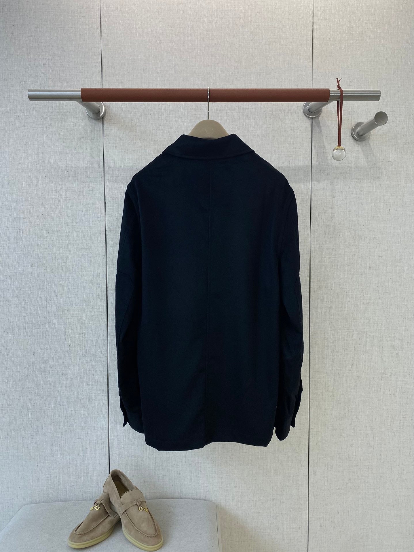 ZEGNA Dunkelblaues Overshirt aus Wolle und Kaschmir