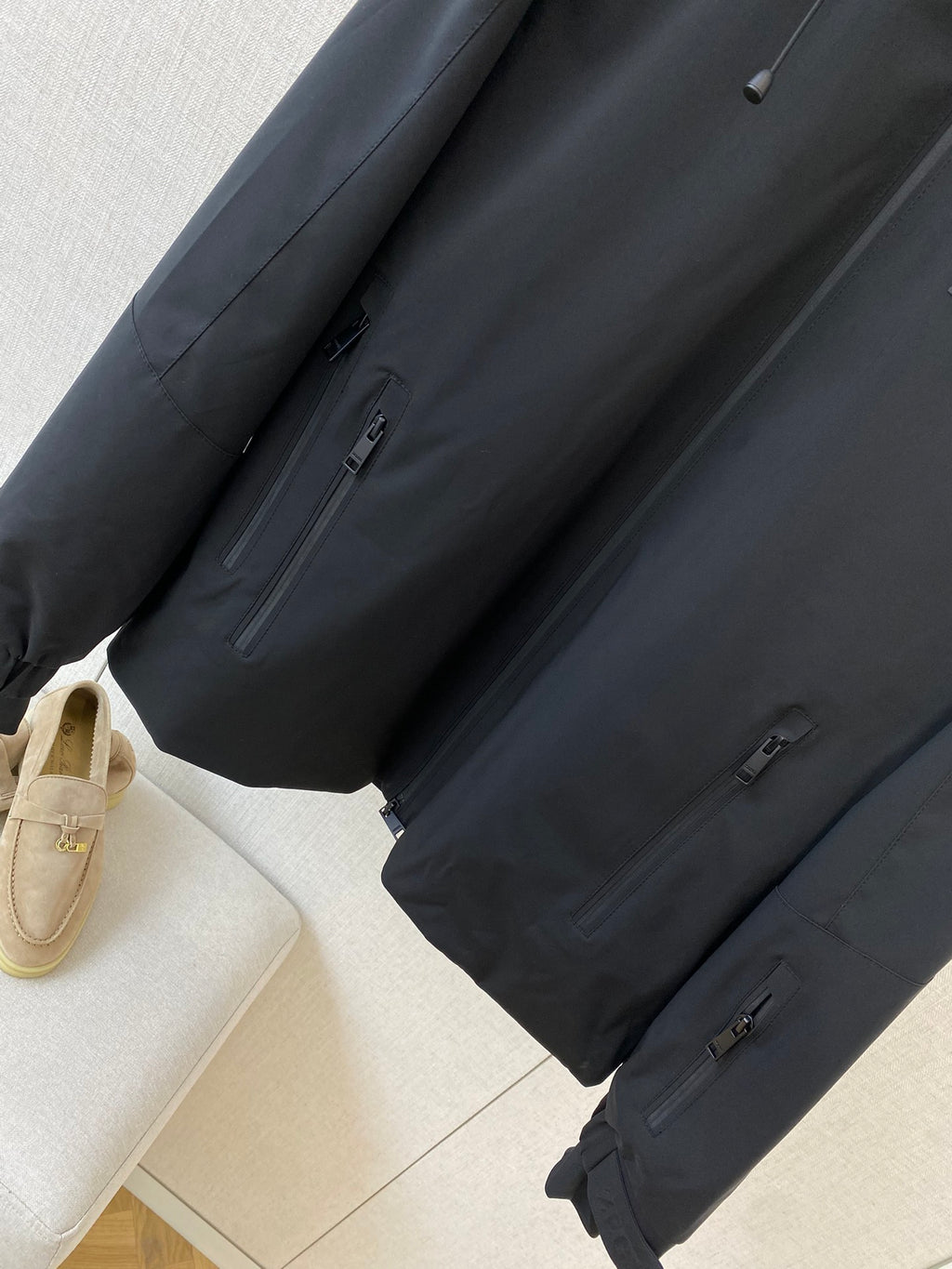 ZEGNA Technische Kapuzenjacke in Schwarz