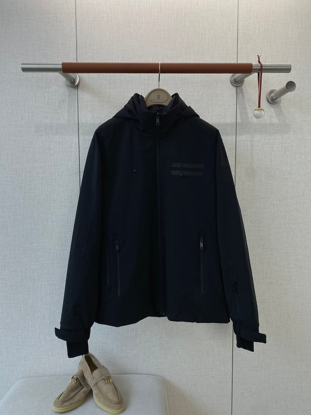 ZEGNA Technische Kapuzenjacke in Schwarz