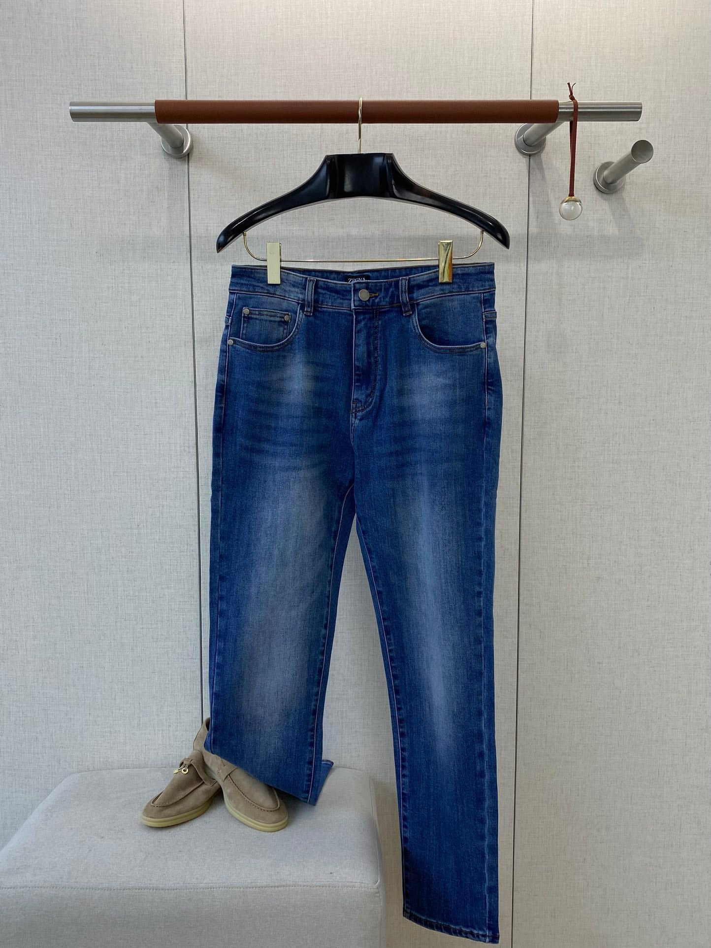 ZEGNA Klassische Blaue Slim-Fit Jeanshose