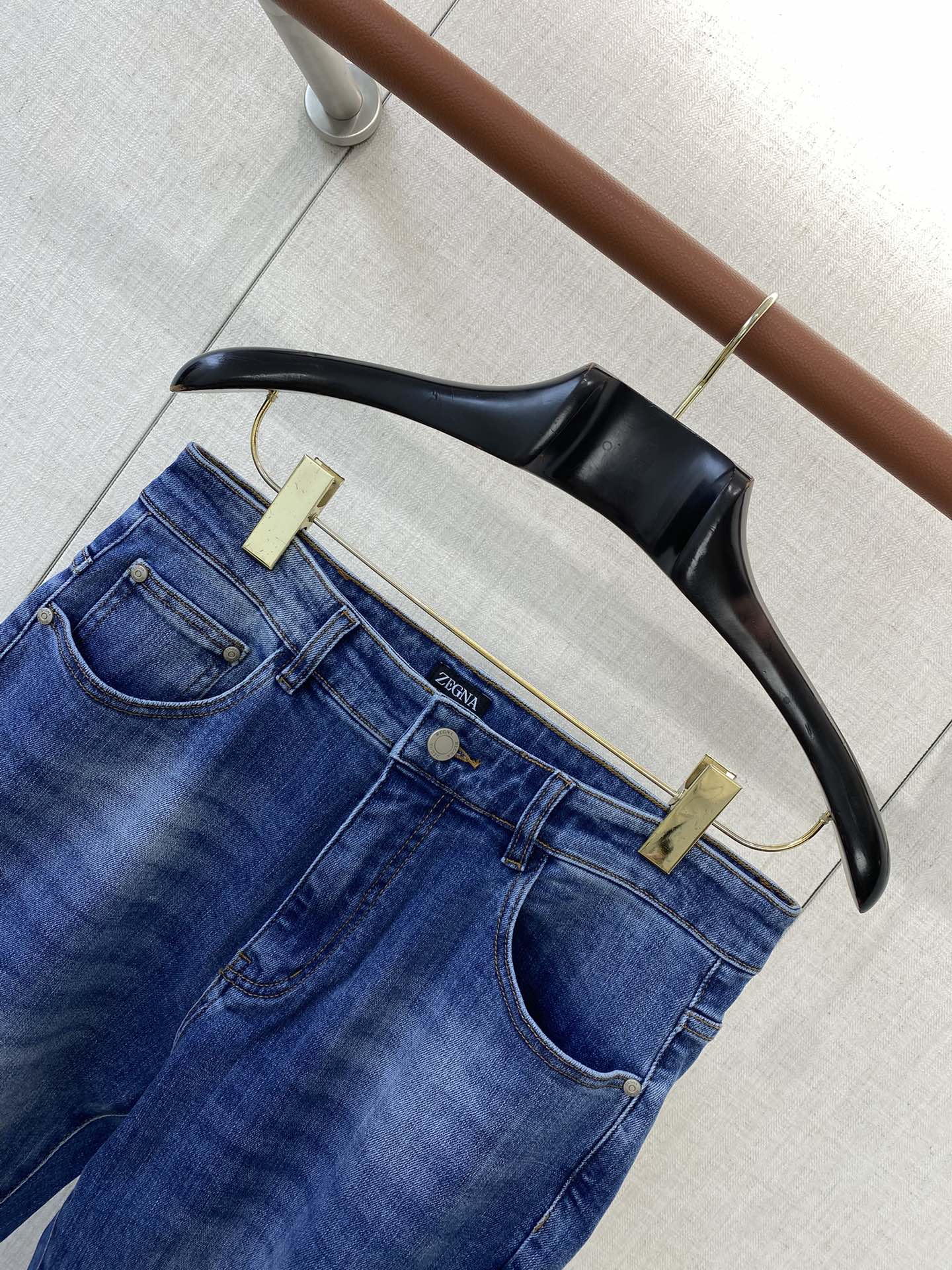 ZEGNA Klassische Blaue Slim-Fit Jeanshose