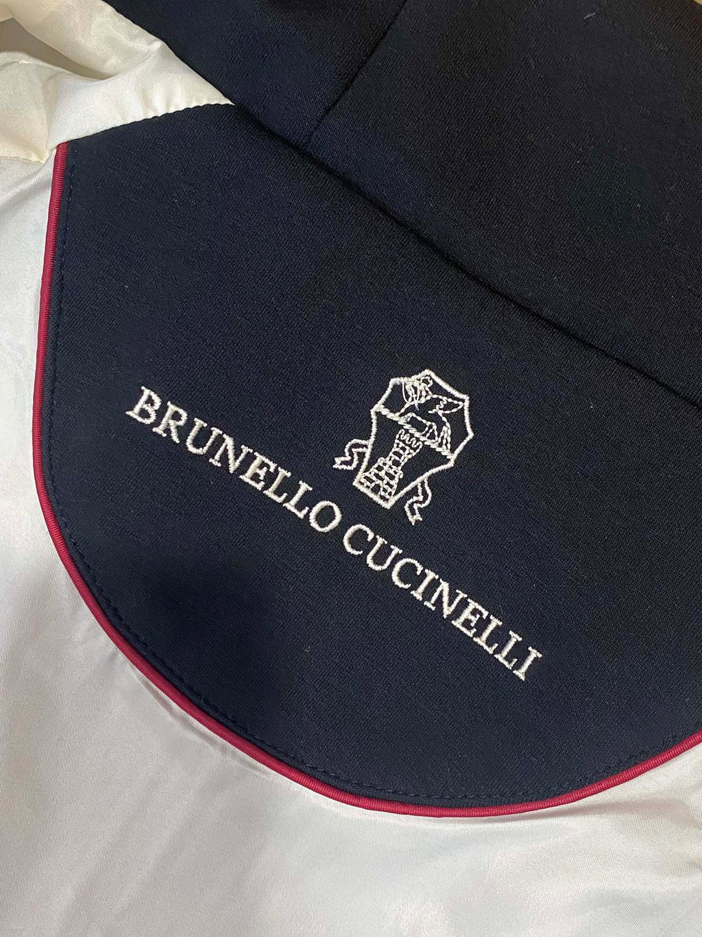 Brunello Cucinelli Hoodie für Herren – Schwarz mit braunen Akzenten & luxuriösem Komfort