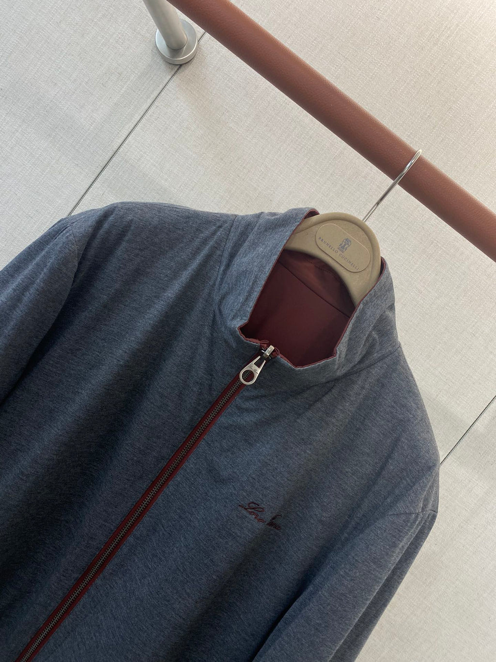 Brunello Cucinelli Herren Leichtjacke in Bordeaux