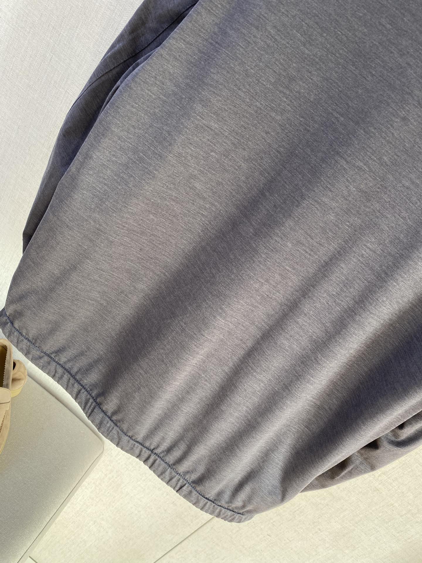 Loro Piana Herren Jacke in Dunkelgrau mit Doppelreissverschluss und Stehkragen