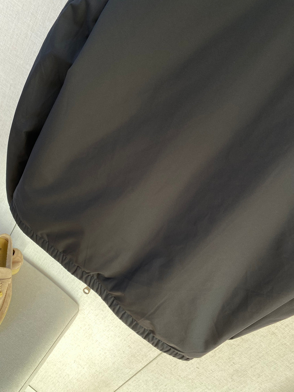 Loro Piana Herren Jacke in Dunkelgrau mit Doppelreissverschluss und Stehkragen