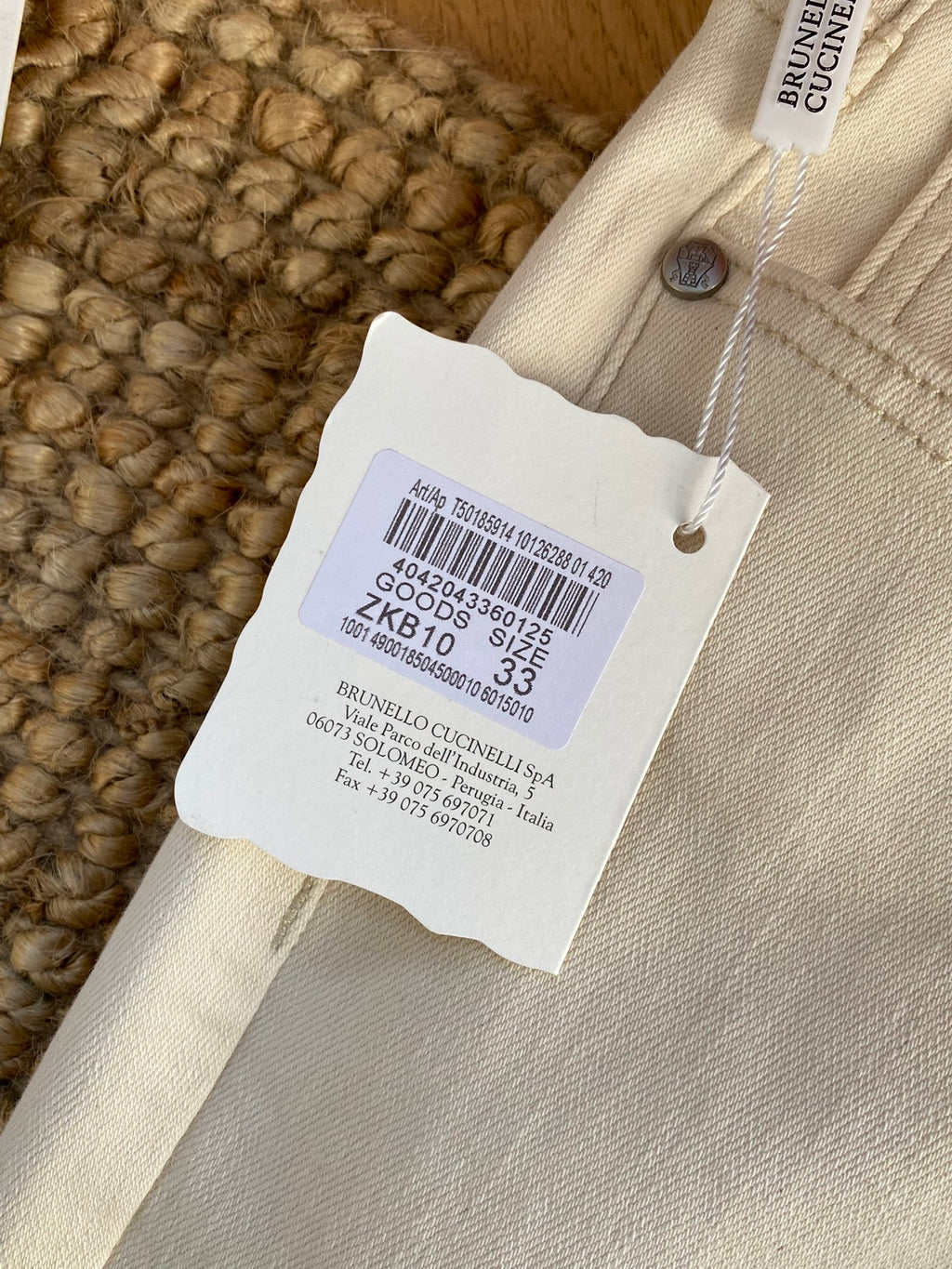 Brunello Cucinelli Weiße Jeans – Klassische Passform