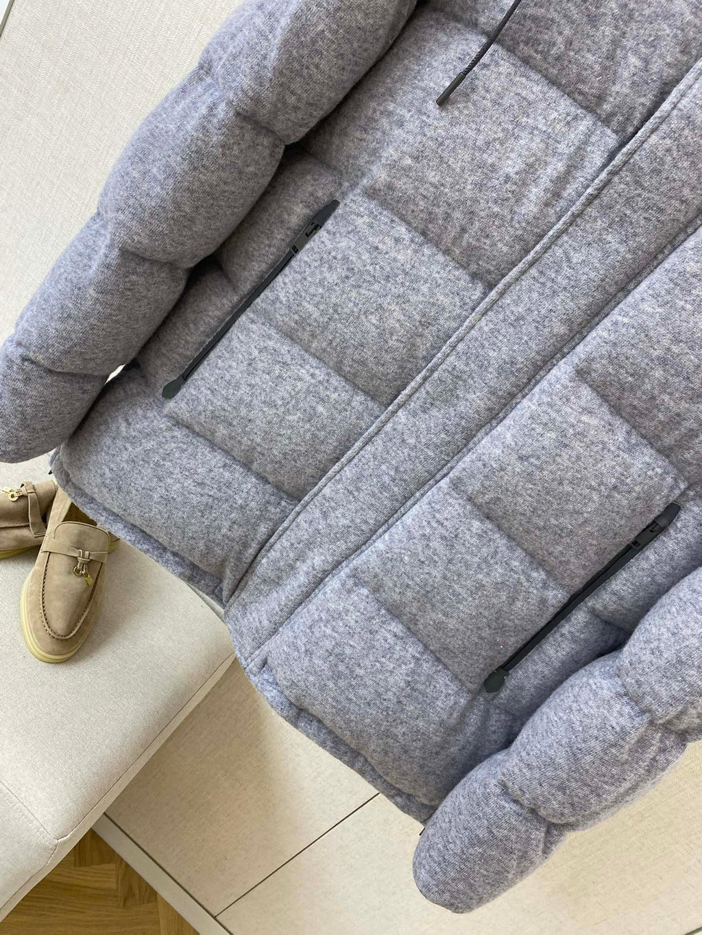 ZEGNA Mokassins aus Veloursleder mit Schleifendetail Beige