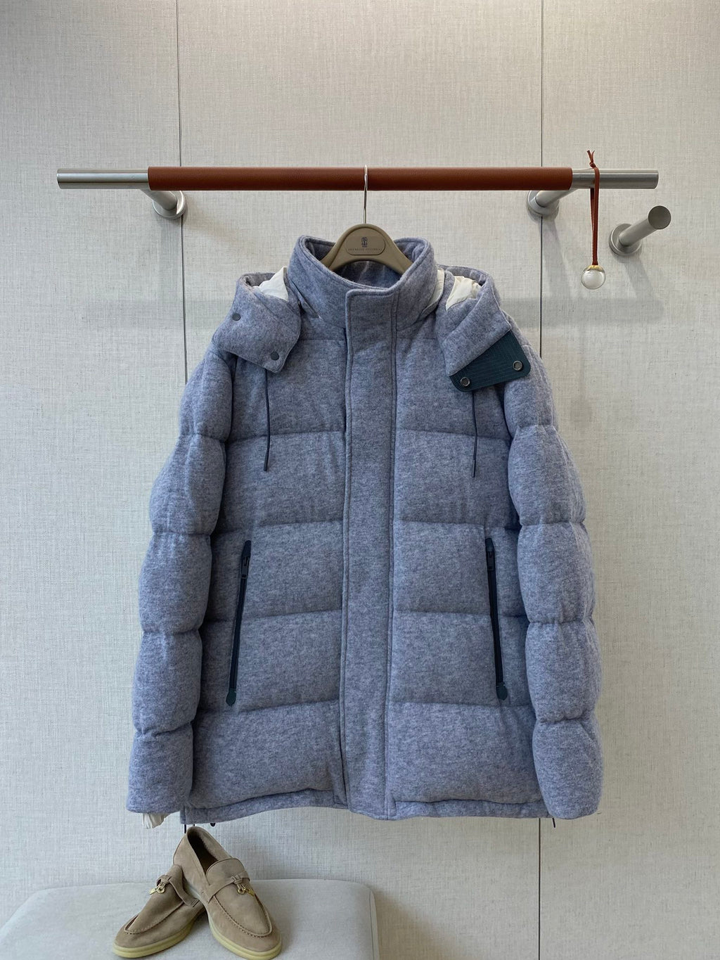 ZEGNA Mokassins aus Veloursleder mit Schleifendetail Beige