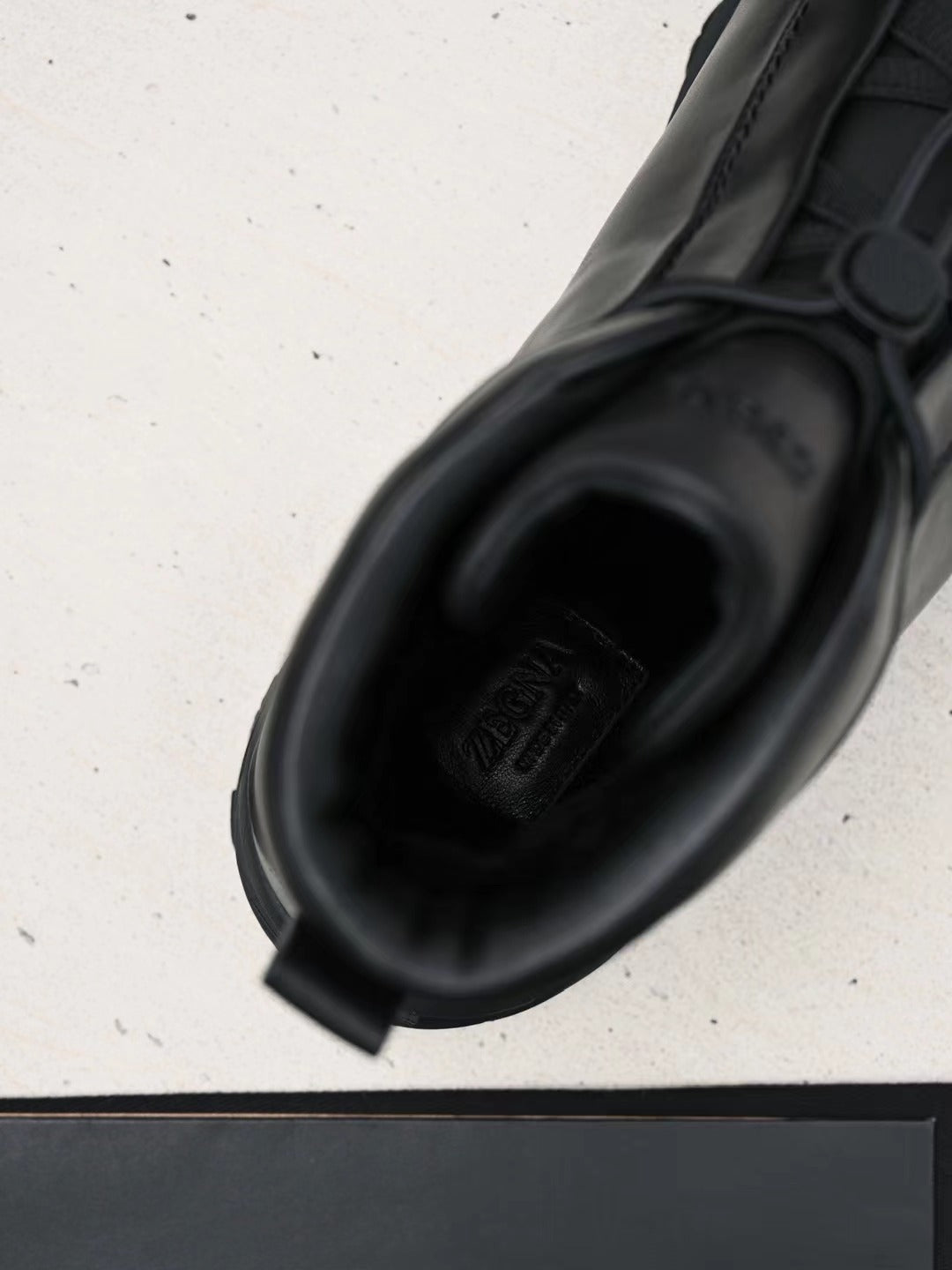 Zegna Herren Wanderboots Aus Schwarzem Glattleder mit Vibram-Sohle und Front-Zipper