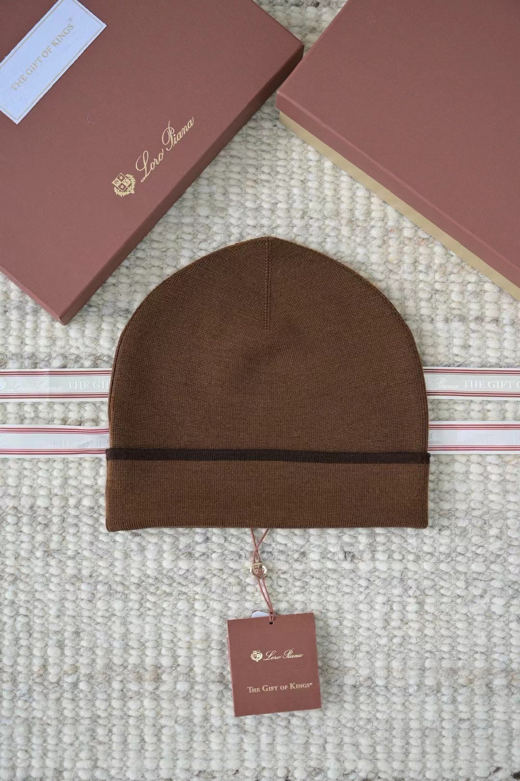 Loro Piana The Gift of Kings® Feinstrick-Mütze in Braun