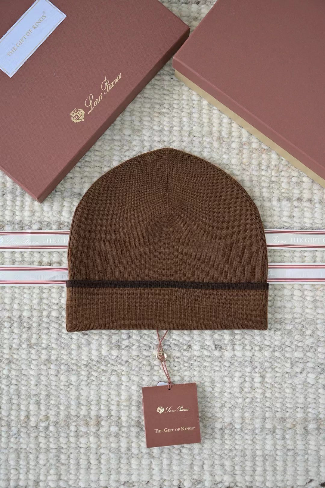 Loro Piana The Gift of Kings® Feinstrick-Mütze in Braun