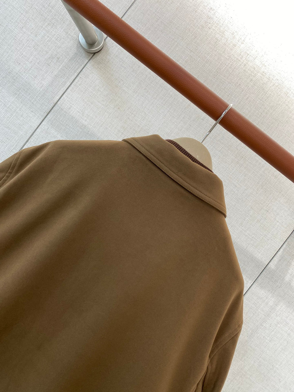 Loro Piana Braune Jacke aus Techno-Gewebe mit aufgesetzten Taschen