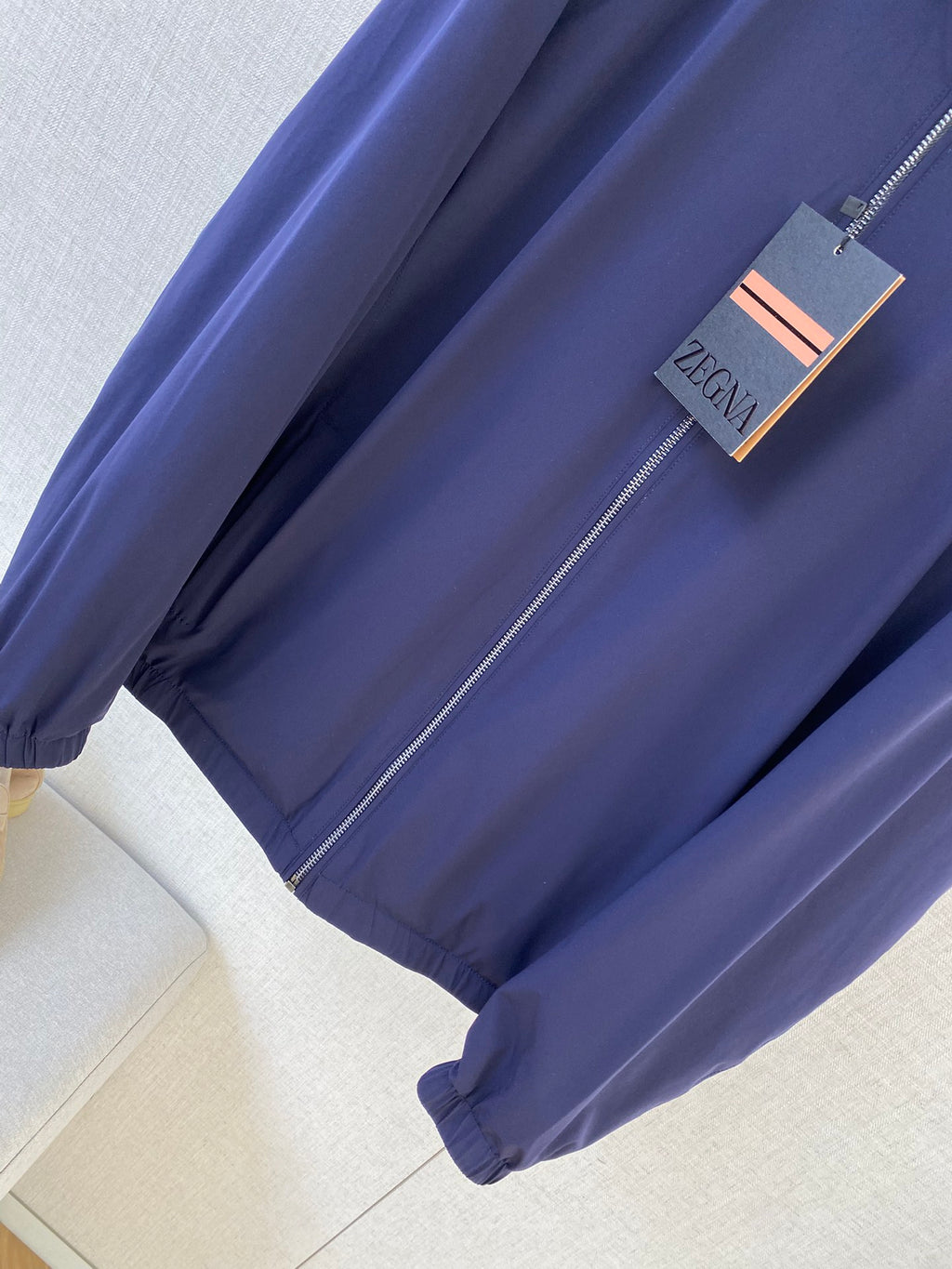 ZEGNA Herren-Kapuzenjacke mit Zipper Marineblau