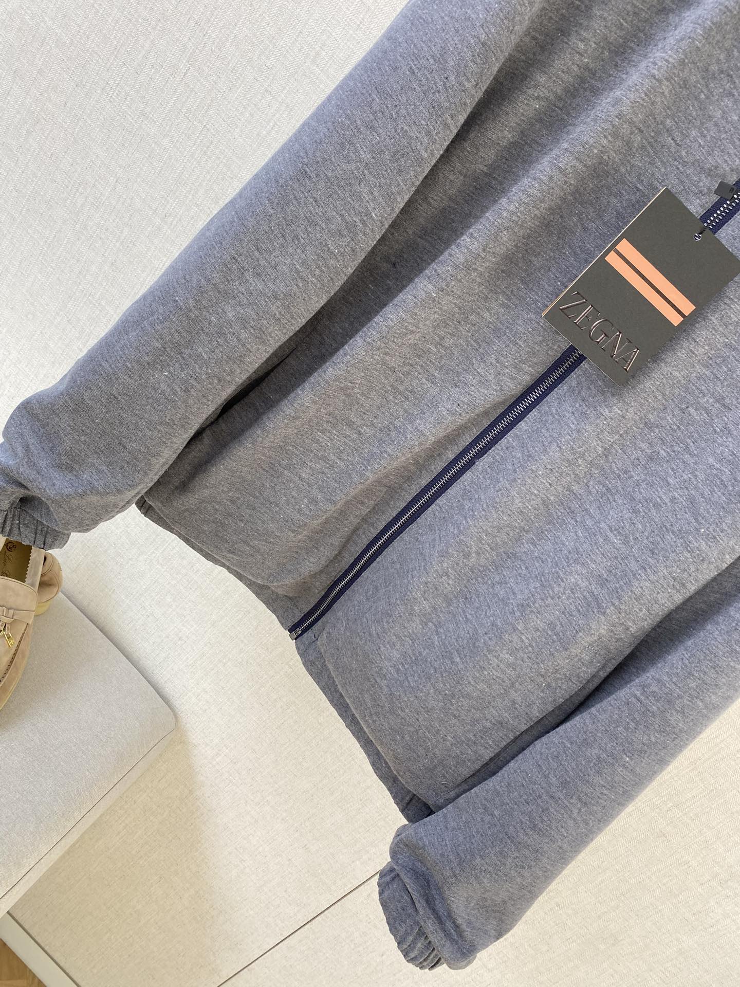 ZEGNA Herren-Kapuzenjacke mit Zipper Marineblau