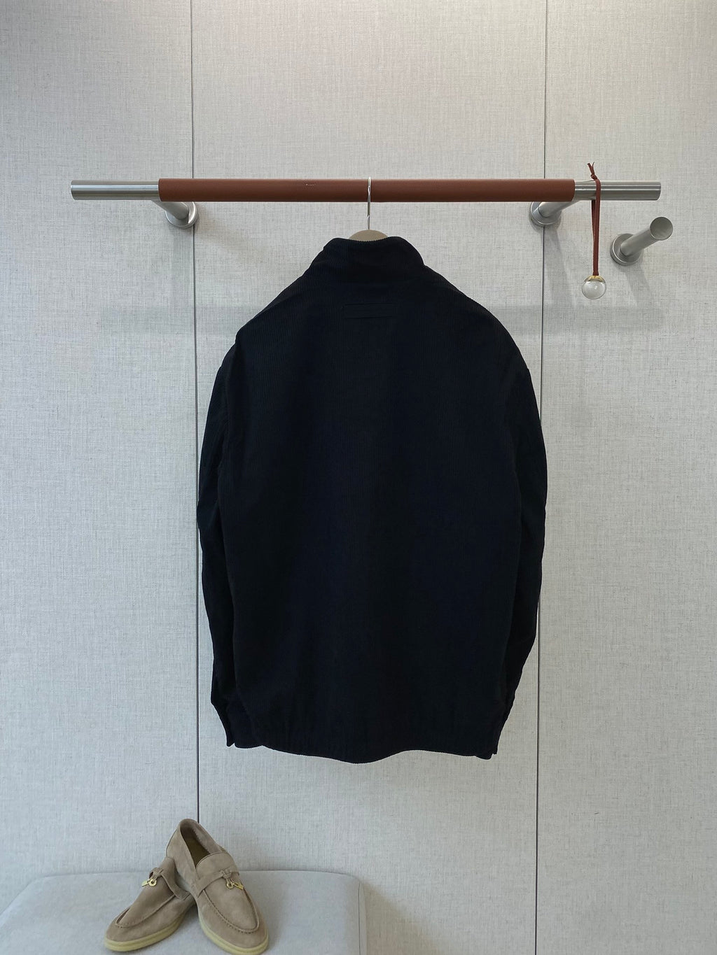 ZEGNA Herren-Jacke mit Zipper und Stehkragen Schwarz