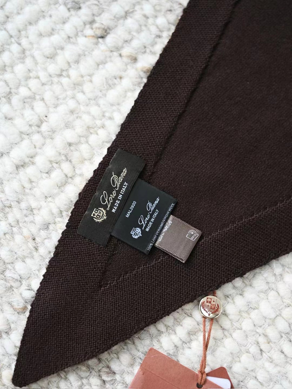 Loro Piana – Superfine Cashmere Schal in Dunkelbraun
