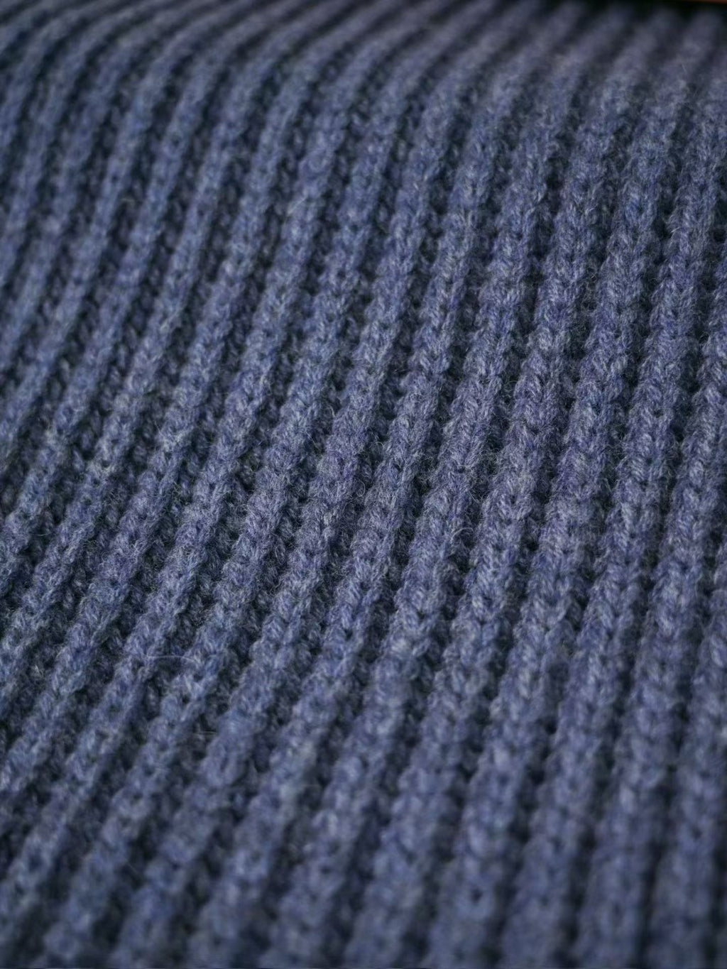 Loro Piana Herren Strickschal aus Woll-Kaschmir-Mix – Blau