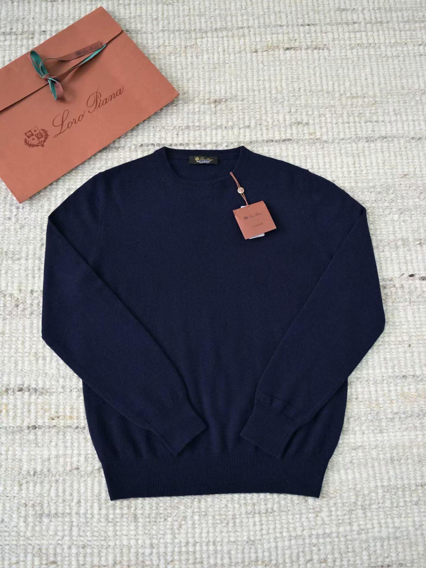 Loro Piana Herren-Pullover aus Baby-Kaschmir in Marineblau