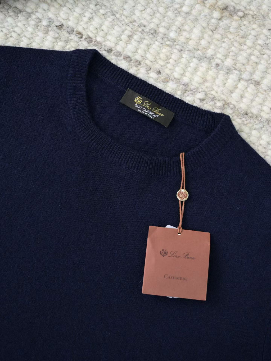 Loro Piana Herren-Pullover aus Baby-Kaschmir in Marineblau