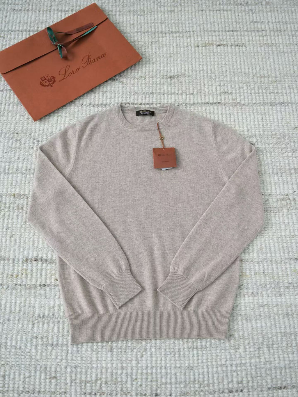 Loro Piana Herren-Pullover aus Baby-Kaschmir in Hellbeige