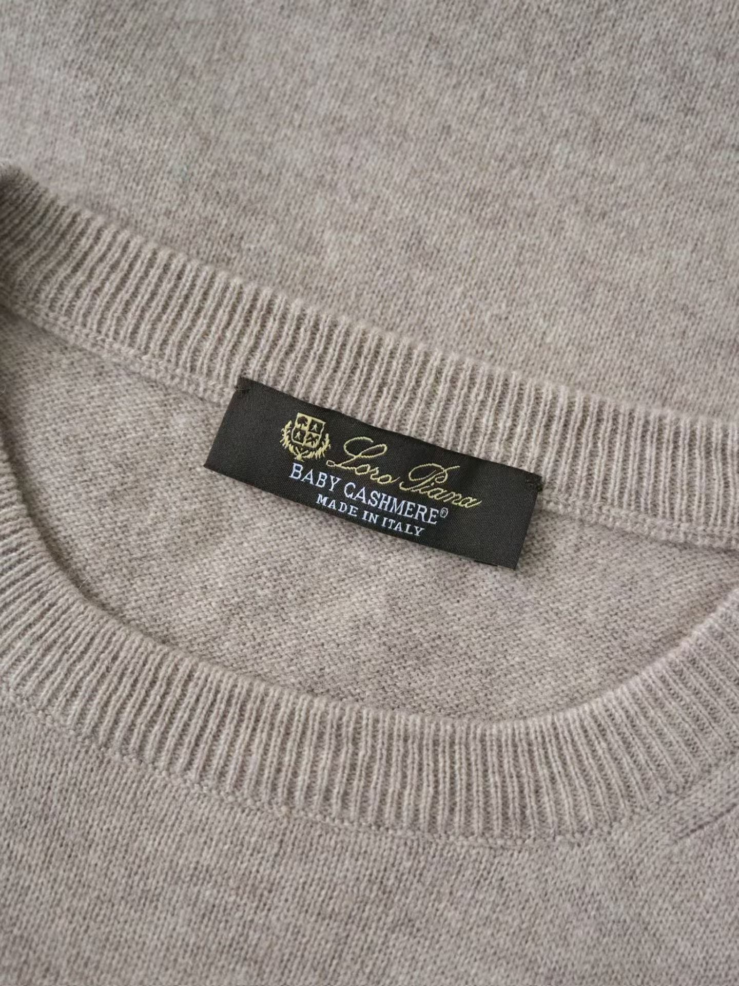 Loro Piana Herren-Pullover aus Baby-Kaschmir in Hellbeige