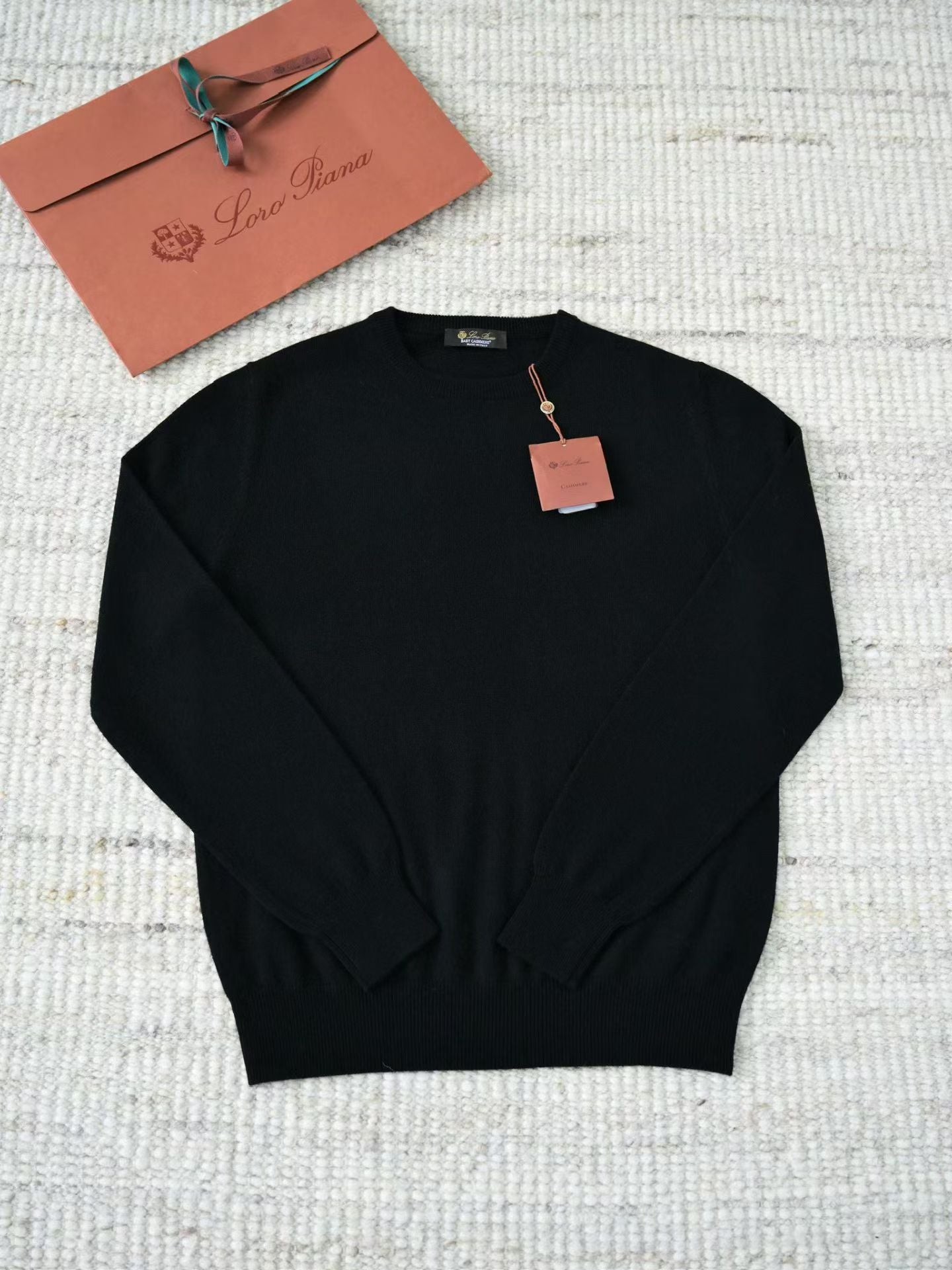 Loro Piana Herren-Pullover aus Baby-Kaschmir in Schwarz