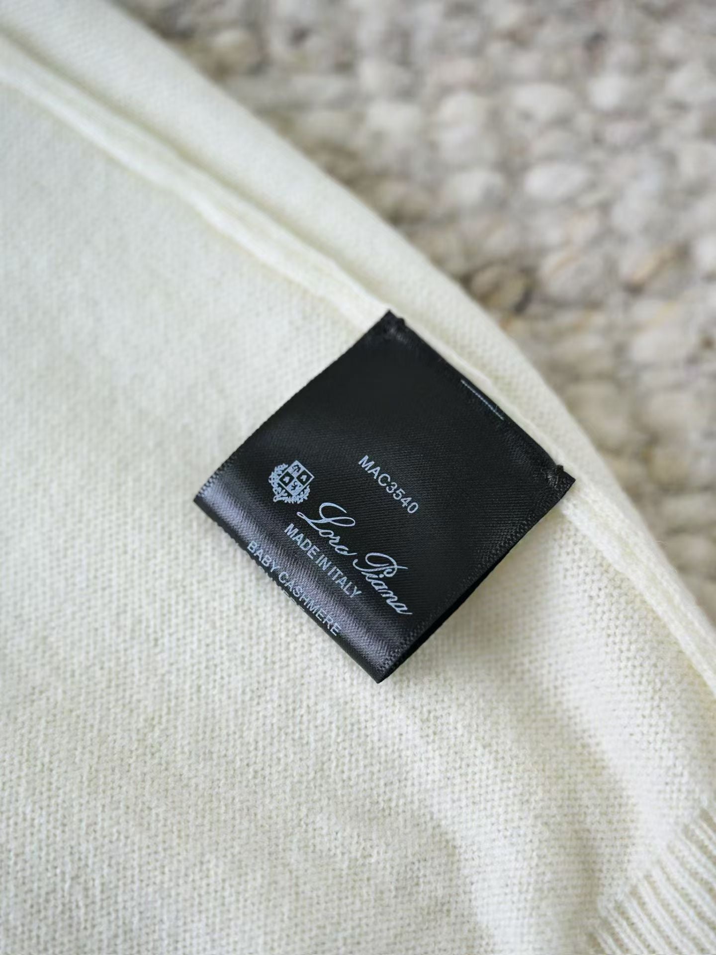 Loro Piana Herren-Pullover aus Baby-Kaschmir in Cremeweiss