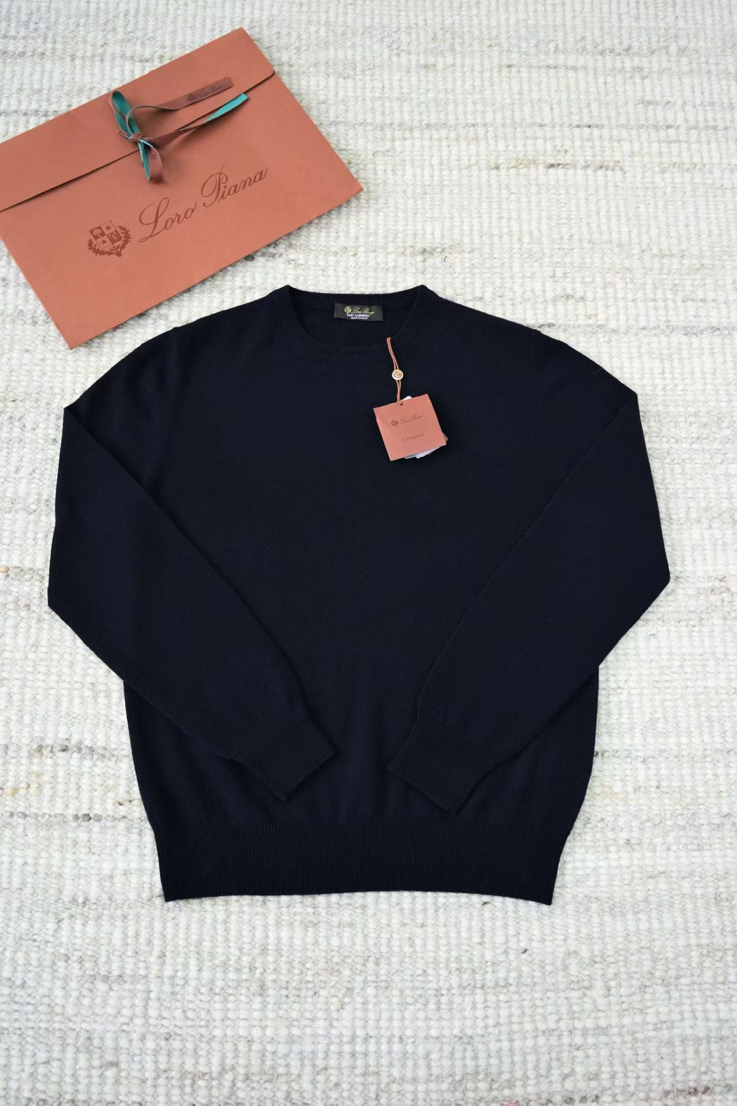 Loro Piana Herren-Pullover aus Baby-Kaschmir in Dunkelblau