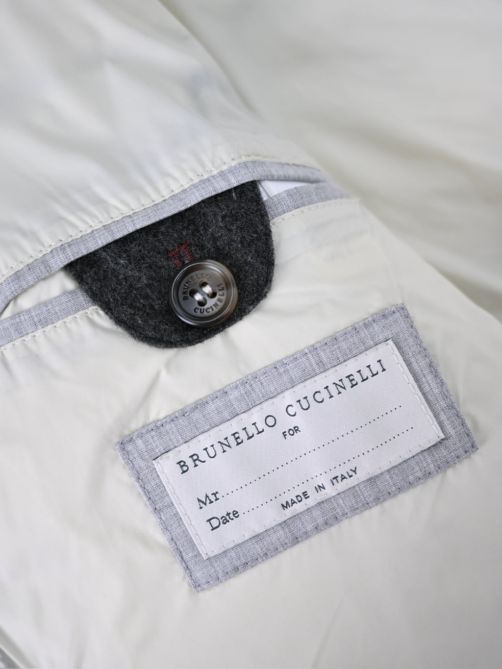 Brunello Cucinelli Herren Daunenparka aus Wollmix mit Kapuze (Dunkelgrau)