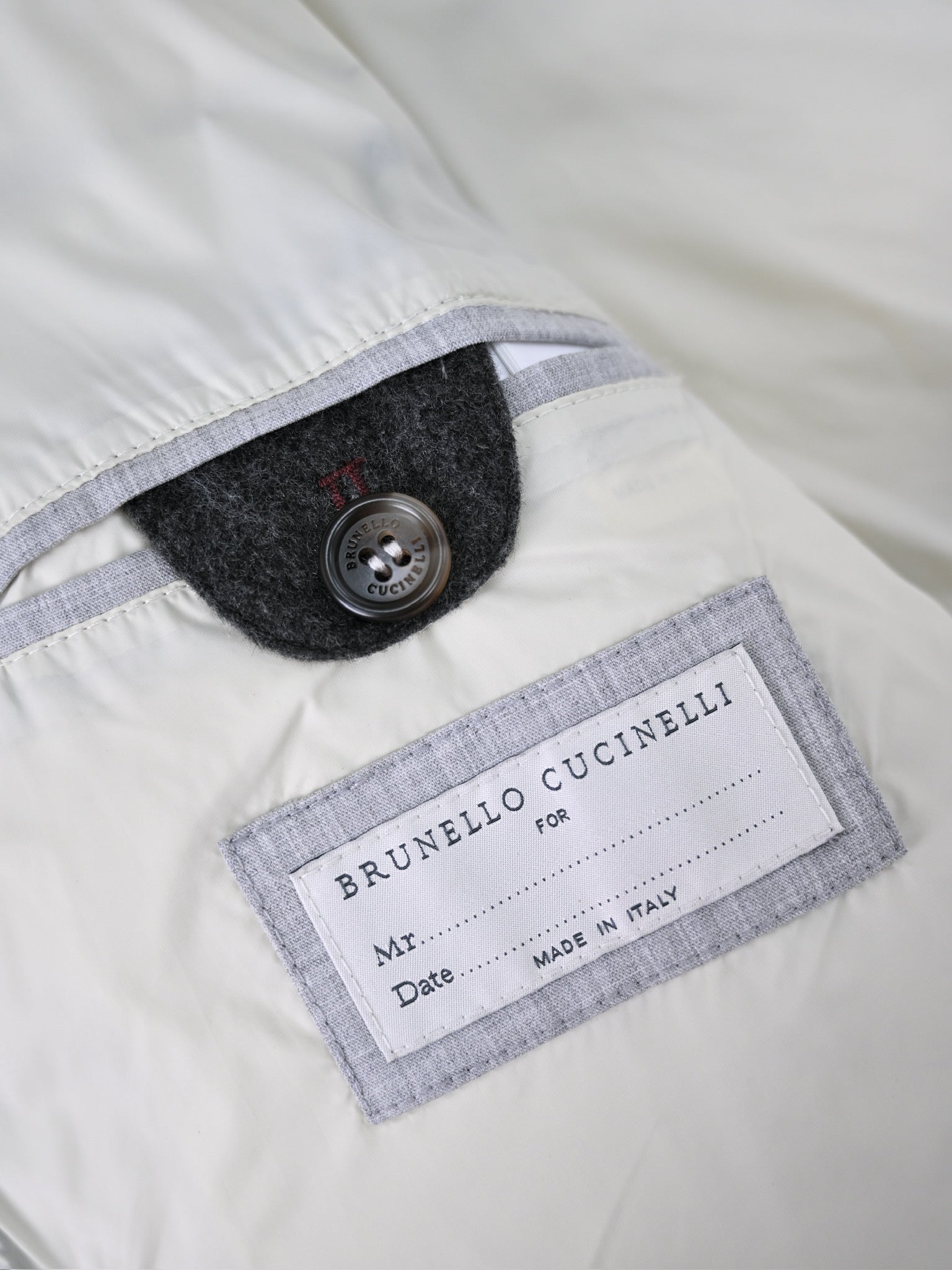 Brunello Cucinelli Herren Daunenparka aus Wollmix mit Kapuze (Dunkelgrau)